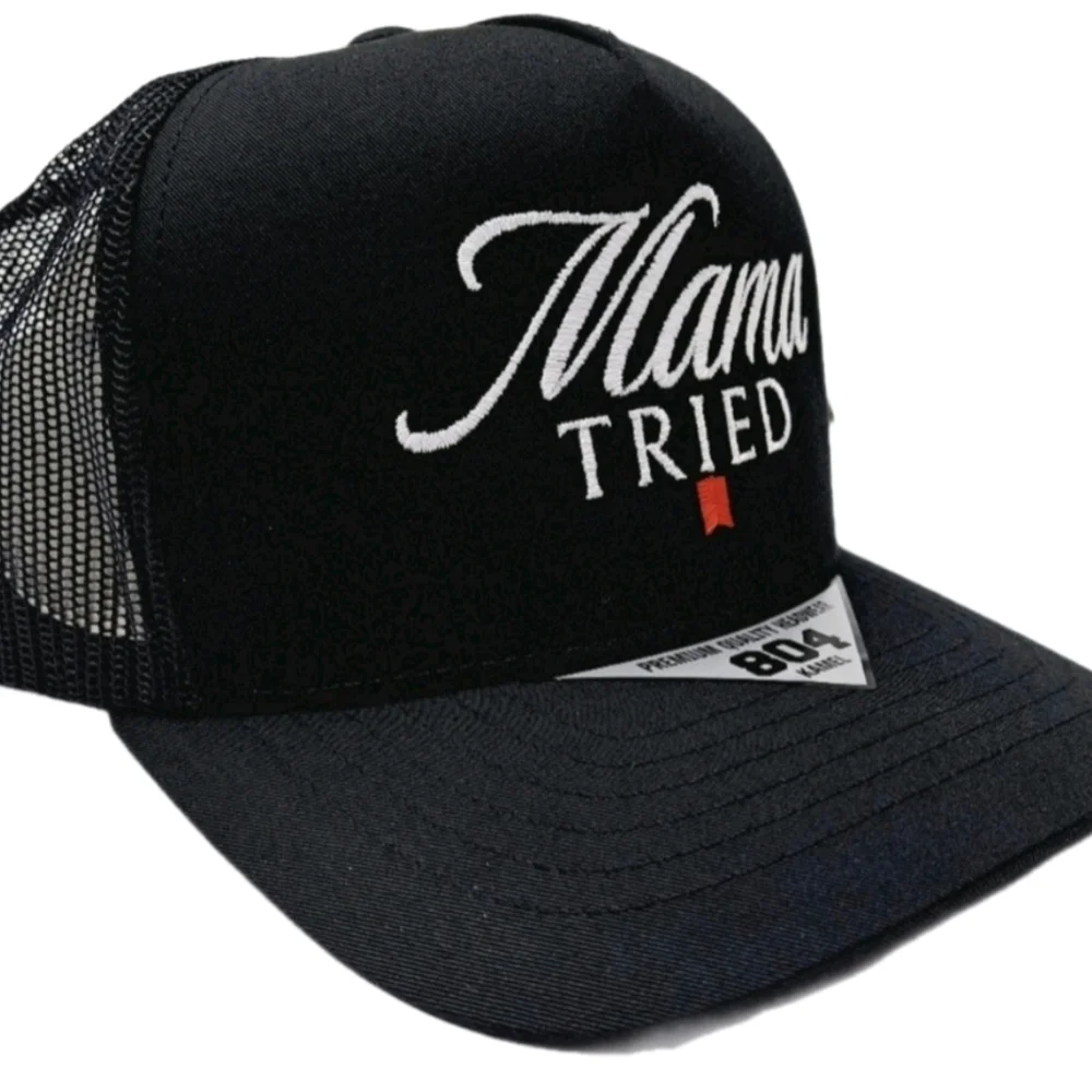 Mama Tried USA Embroidery Retro Vintage Style Trucker Cap Hat Funny Gift Gag Cap - Picture 2 of 15